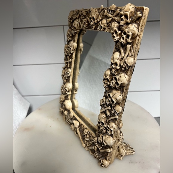 The Skull Collection - Skulls and Bones Design Personal Mirror 9”x7” - Picture 2 of 9